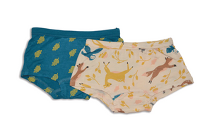 Silkberry Girls 2pack Bamboo Boxer Briefs Woodland Mix