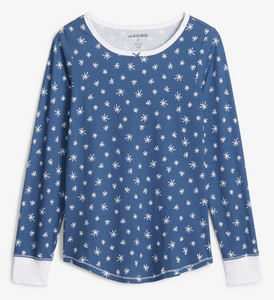 Little Blue House Falling Snowflakes Womens Jersey PJ Set