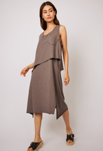 Load image into Gallery viewer, Pistache Slub Cotton Asymmetrical Dress
