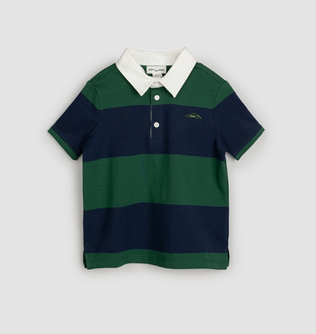 Miles the Label Racing Stripe Rugby Polo