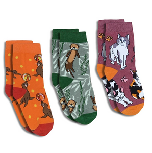 Sea Lions, Sea Otters and Kitty Cats Socks 3-Pack