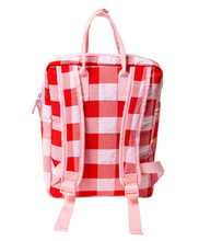 Load image into Gallery viewer, Retro Check Backpack Cherry Red
