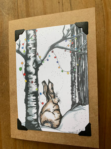 Holiday Barnyard Serene Bunny Card