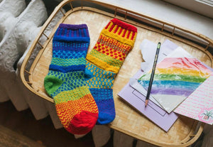 Solmate Adult Recycled Cotton Blend Sox Rainbow