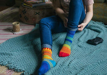 Load image into Gallery viewer, Solmate Adult Recycled Cotton Blend Sox Rainbow
