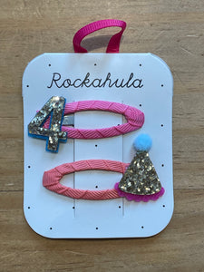 Rockahula Birthday Glitter Clips