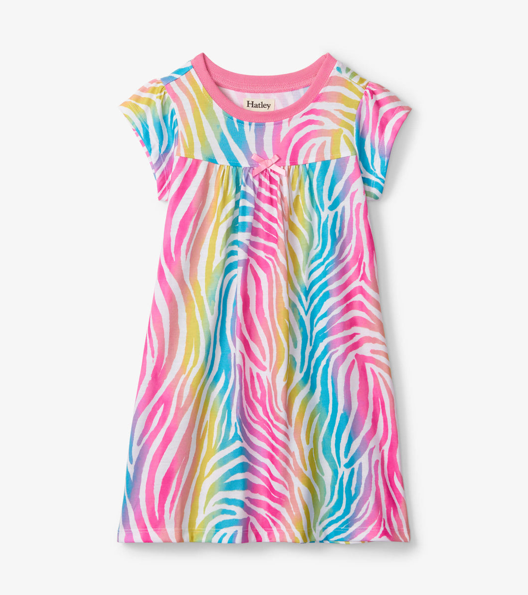 Hatley Rainbow Zebra Short Sleeve Nightdress