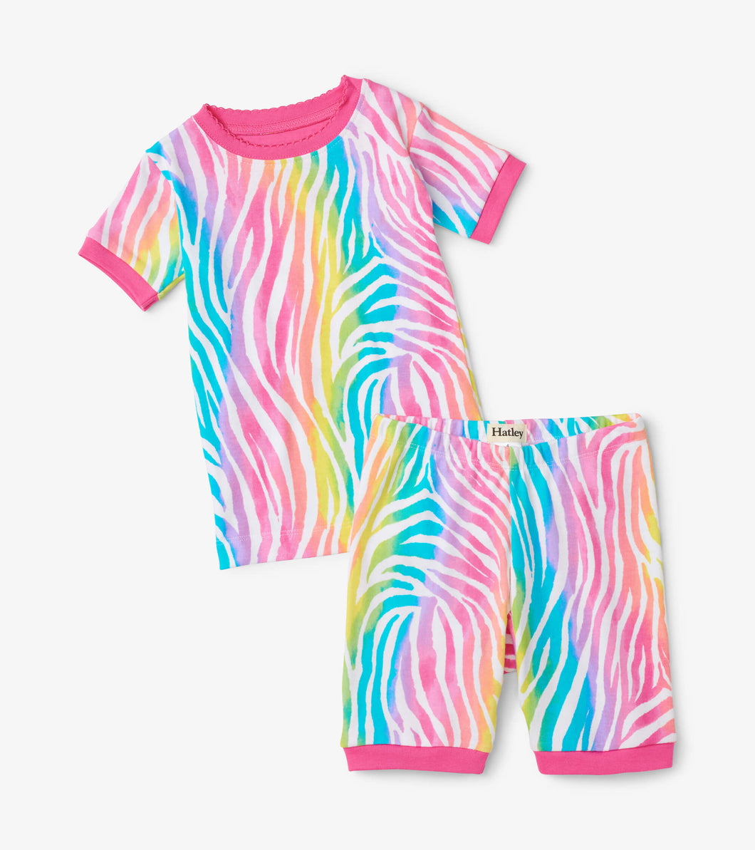 Hatley Rainbow Zebra Summer Pyjamas